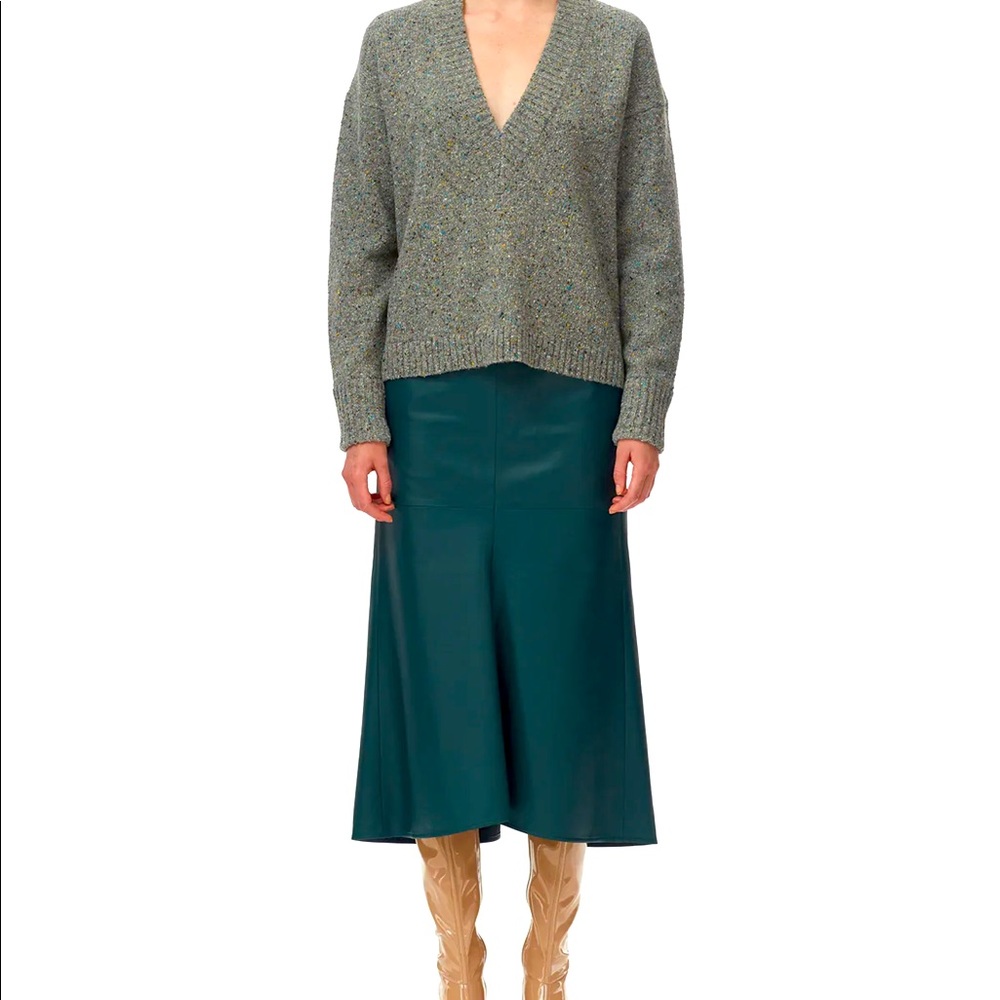 Tibi tissue leather fluted skirt NWT
